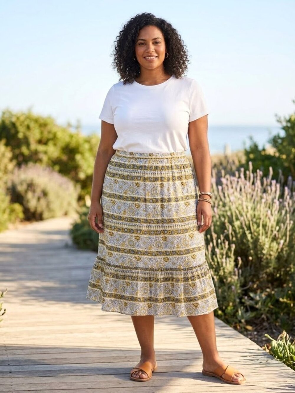 LANE BRYANT Tiered Midi Skirt. Plus Size 22/24